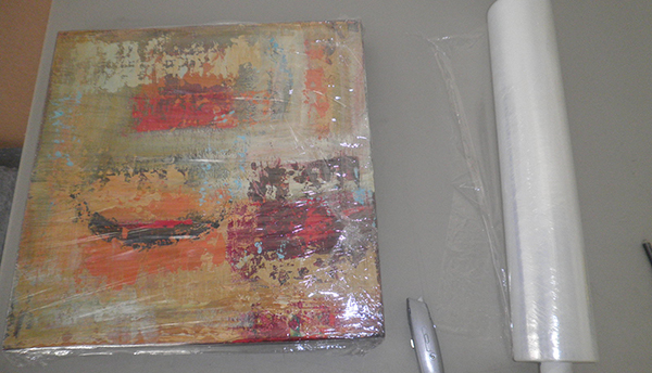 Wrapping Artwork in Plastic Palette Wrap